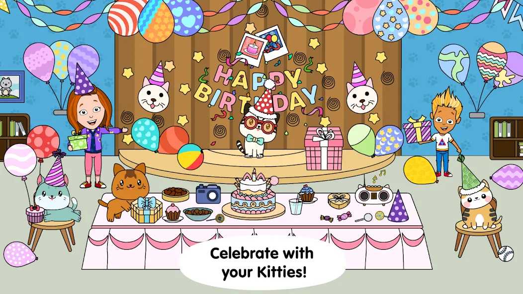 My Cat Town - Tizi Pet Games мод на Андроид: Безлимитные монеты и все питомцы открыты — скриншот 4 My Cat Town - Tizi Pet Games мод на Андроид: Безлимитные монеты и все питомцы открыты — скриншот 4