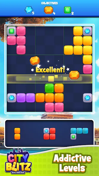 City Blitz-Block Puzzle Blast на телефон — скачать мод: Безлимитные монеты и все уровни — скриншот 1