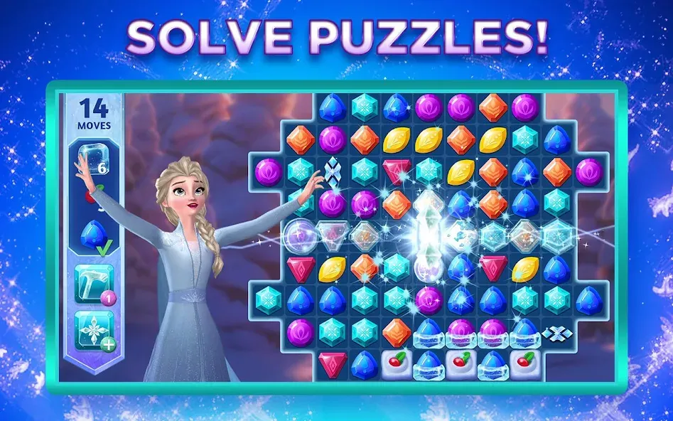 Disney Frozen Adventures на телефон — скачать мод: Безлимитные ресурсы и открытые уровни — скриншот 1 Disney Frozen Adventures на телефон — скачать мод: Безлимитные ресурсы и открытые уровни — скриншот 1