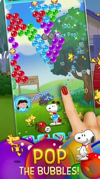 Скачать Bubble Shooter - Snoopy POP! бесплатно — Безлимитные жизни и монеты — скриншот 1 Скачать Bubble Shooter - Snoopy POP! бесплатно — Безлимитные жизни и монеты — скриншот 1