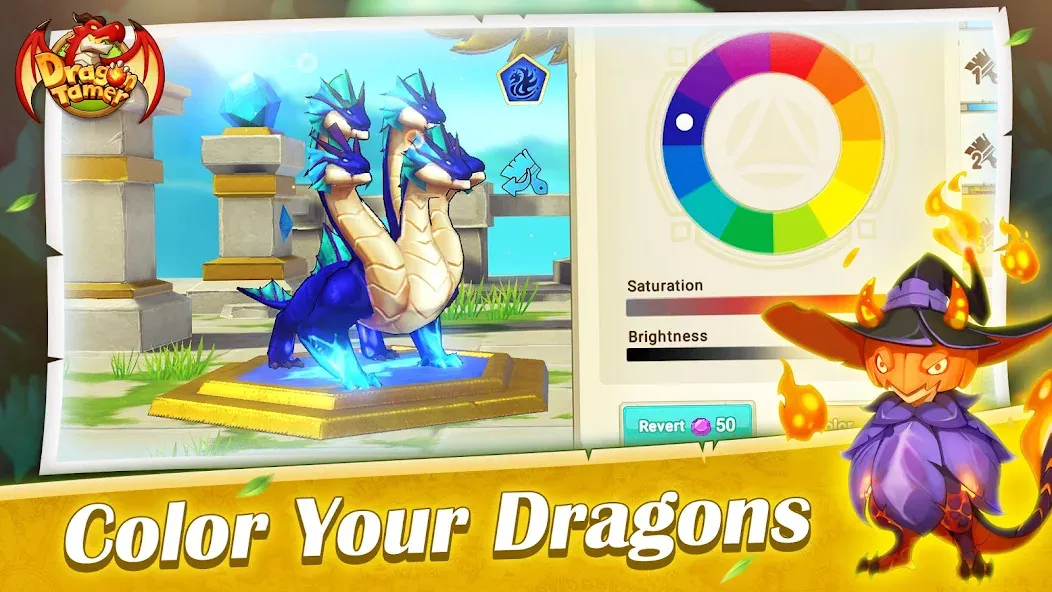 Dragon Tamer мод на Андроид: Бесконечные ресурсы и сильные драконы — скриншот 1
