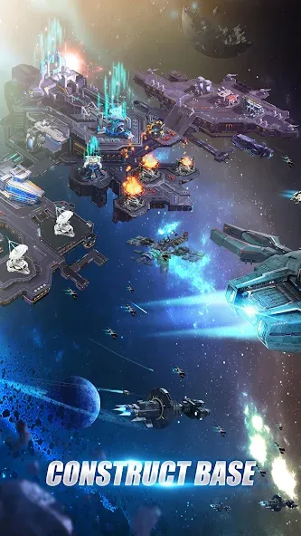 Galaxy Battleship — скачать мод: Безлимитные ресурсы и мощный флот — скриншот 1