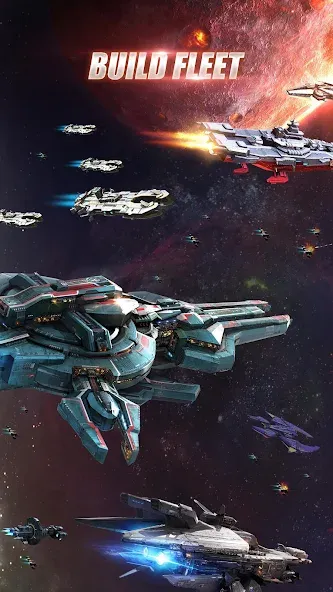 Galaxy Battleship — скачать мод: Безлимитные ресурсы и мощный флот — скриншот 2