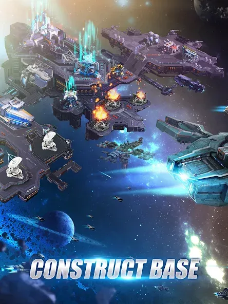 Galaxy Battleship — скачать мод: Безлимитные ресурсы и мощный флот — скриншот 5