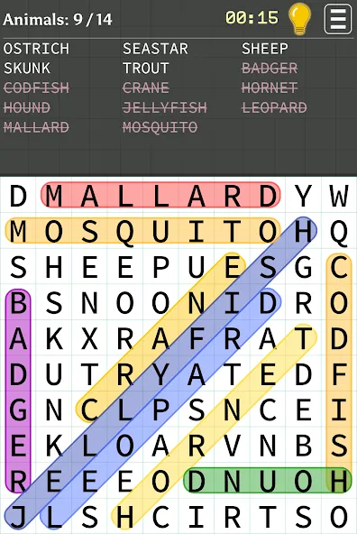 Word Search взломанный APK — Подсказки и все уровни открыты — скриншот 1 Word Search взломанный APK — Подсказки и все уровни открыты — скриншот 1