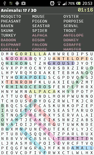 Word Search взломанный APK — Подсказки и все уровни открыты — скриншот 2 Word Search взломанный APK — Подсказки и все уровни открыты — скриншот 2
