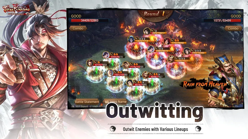 Скачать взлом Three Kingdoms: Overlord — Безлимитные ресурсы и усиленные герои — скриншот 3