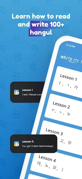 Скачать Write It! Korean последней версии — Открыты все уроки и темы — скриншот 1