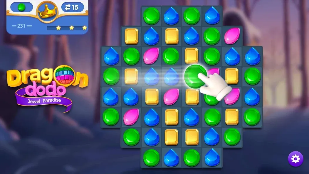 Dragondodo - Jewel Blast на телефон — скачать мод: Безлимитные жизни и подсказки — скриншот 5