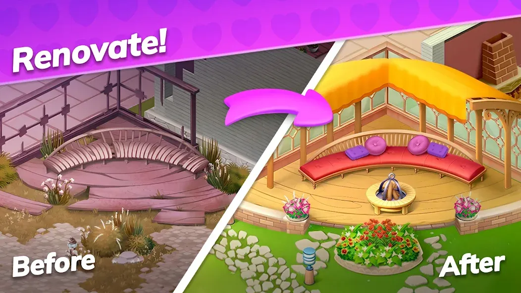 Скачать Emma's Mansion: Design & Match на Андроид с модом — Безлимитные монеты и энергия — скриншот 3