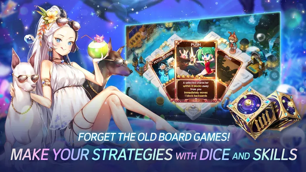 Game of Dice: Board&Card&Anime MOD APK: Безлимитные деньги и все карты — скриншот 3