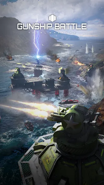 Скачать Gunship Battle Total Warfare Mod APK — Безлимитные ресурсы и усиленный флот — скриншот 1