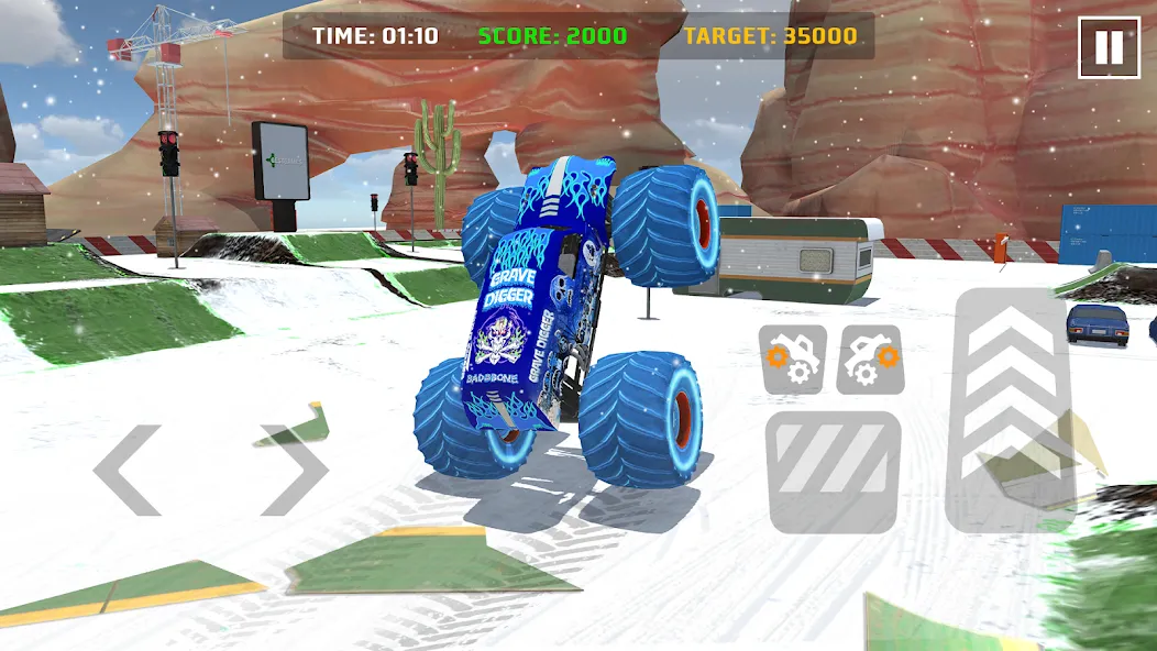 Car Games: Monster Truck Stunt на телефон — скачать мод: Безлимитные деньги и топливный запас — скриншот 1