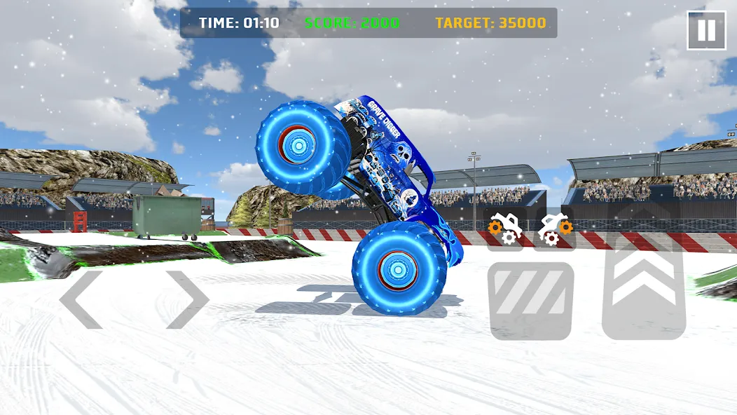 Car Games: Monster Truck Stunt на телефон — скачать мод: Безлимитные деньги и топливный запас — скриншот 2