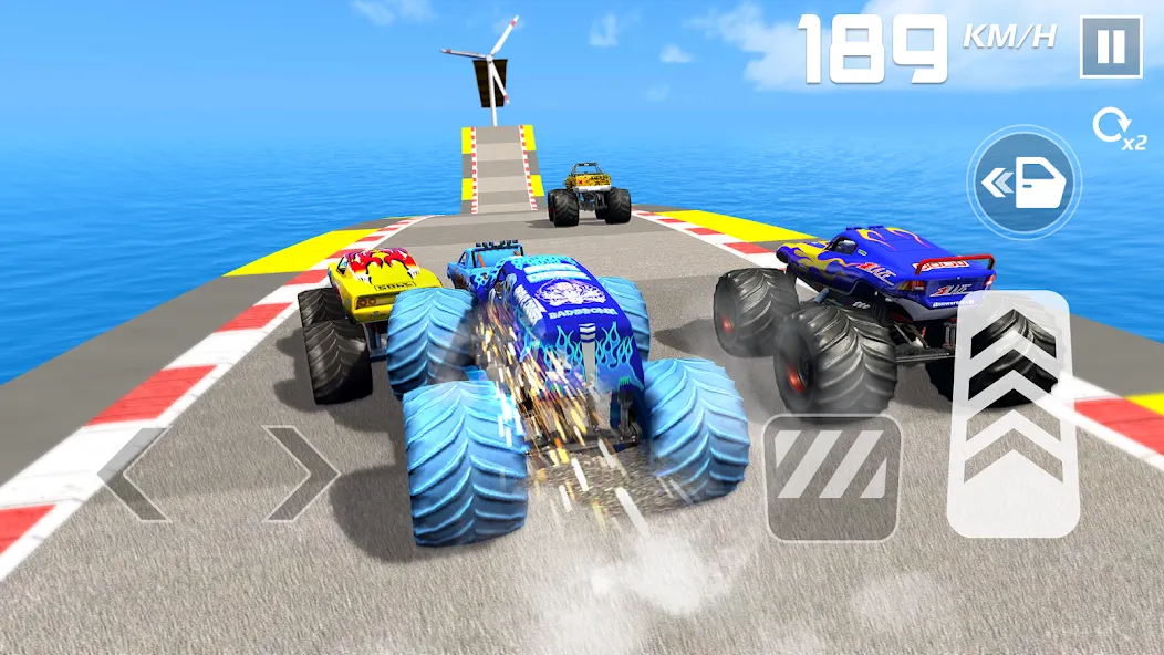 Car Games: Monster Truck Stunt на телефон — скачать мод: Безлимитные деньги и топливный запас — скриншот 5