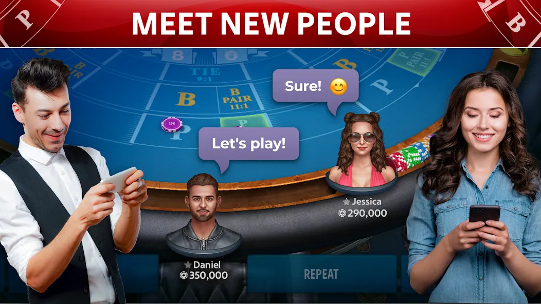 Baccarat Online: Baccarist MOD APK: Безлимитные фишки и открыты все столы — скриншот 1