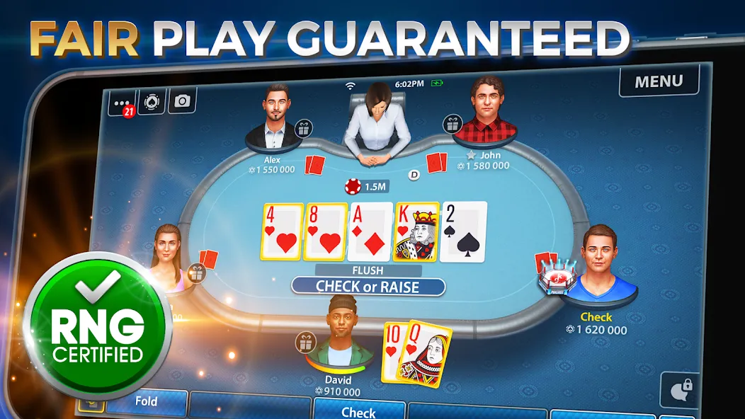 Texas Hold'em Poker: Pokerist взломанный APK — Безлимитные фишки и премиум открыт — скриншот 1