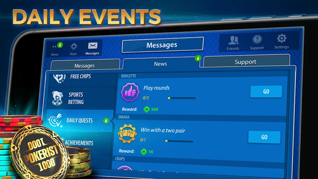 Texas Hold'em Poker: Pokerist взломанный APK — Безлимитные фишки и премиум открыт — скриншот 3