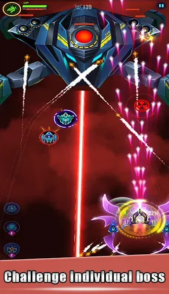 Galaxy Attack - space shooting — последняя версия с модом (Безлимитные деньги и патроны) — скриншот 2 Galaxy Attack - space shooting — последняя версия с модом (Безлимитные деньги и патроны) — скриншот 2