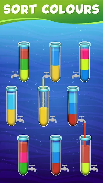 Water Sort Color Sorting games взломанный APK — Без рекламы и все уровни открыты — скриншот 2 Water Sort Color Sorting games взломанный APK — Без рекламы и все уровни открыты — скриншот 2