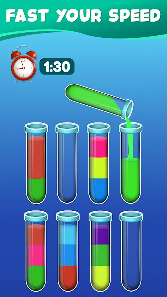 Water Sort Color Sorting games взломанный APK — Без рекламы и все уровни открыты — скриншот 4 Water Sort Color Sorting games взломанный APK — Без рекламы и все уровни открыты — скриншот 4