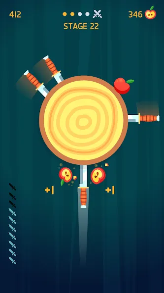 Knife Hit взлом APK — Безлимитные ножи и открытые уровни — скриншот 2