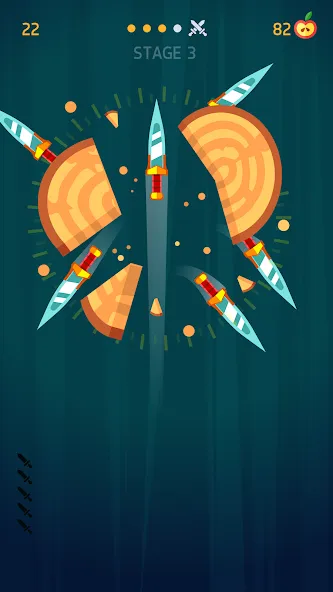 Knife Hit взлом APK — Безлимитные ножи и открытые уровни — скриншот 3