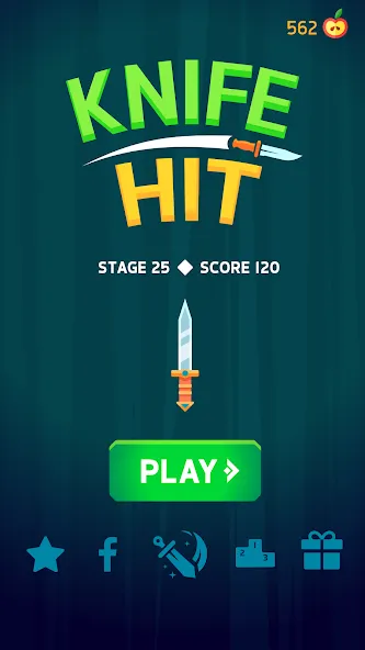 Knife Hit взлом APK — Безлимитные ножи и открытые уровни — скриншот 4