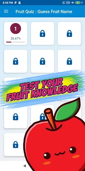 Guess the fruit name game взлом APK — Безлимитные подсказки и открыты все фрукты — скриншот 2 Guess the fruit name game взлом APK — Безлимитные подсказки и открыты все фрукты — скриншот 2