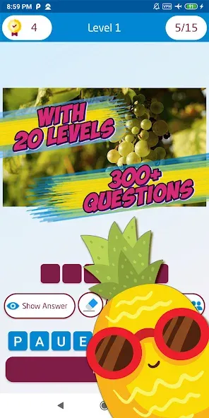 Guess the fruit name game взлом APK — Безлимитные подсказки и открыты все фрукты — скриншот 3 Guess the fruit name game взлом APK — Безлимитные подсказки и открыты все фрукты — скриншот 3