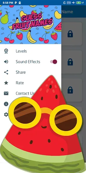 Guess the fruit name game взлом APK — Безлимитные подсказки и открыты все фрукты — скриншот 5 Guess the fruit name game взлом APK — Безлимитные подсказки и открыты все фрукты — скриншот 5
