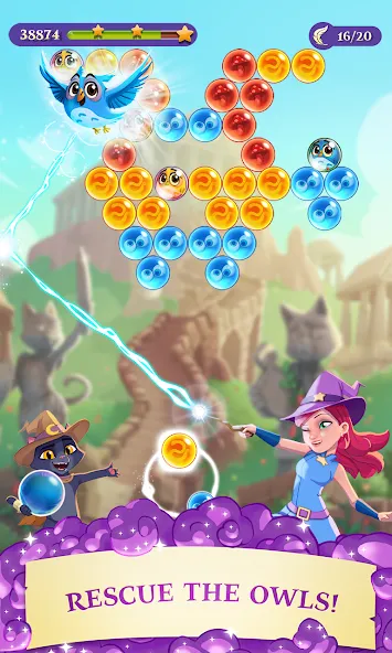 Bubble Witch 3 Saga — Безлимитные жизни и усилители, скачать мод APK — скриншот 1 Bubble Witch 3 Saga — Безлимитные жизни и усилители, скачать мод APK — скриншот 1