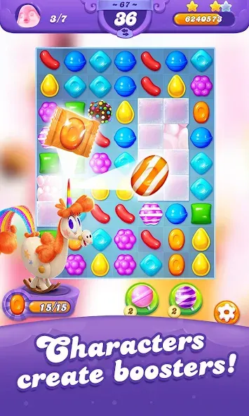 Candy Crush Friends Saga бесплатно на Андроид — мод: Безлимитные жизни и бустеры — скриншот 3