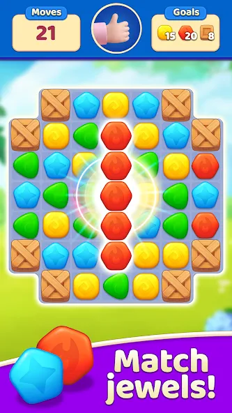 Скачать EverMatch 3 Game Mod APK — Безлимитные ходы и бонусы — скриншот 2