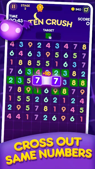 Ten Crush — Безлимитные жизни и подсказки, скачать мод APK — скриншот 1