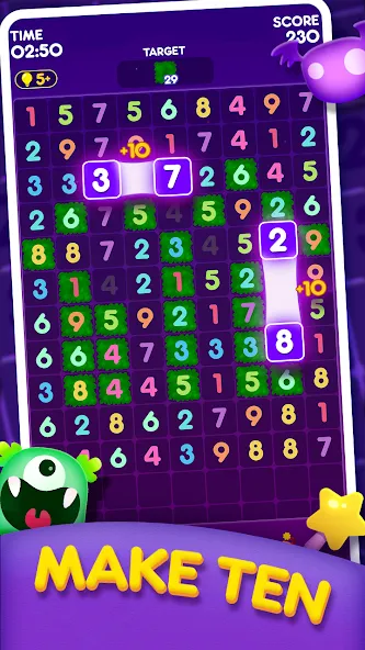 Ten Crush — Безлимитные жизни и подсказки, скачать мод APK — скриншот 2