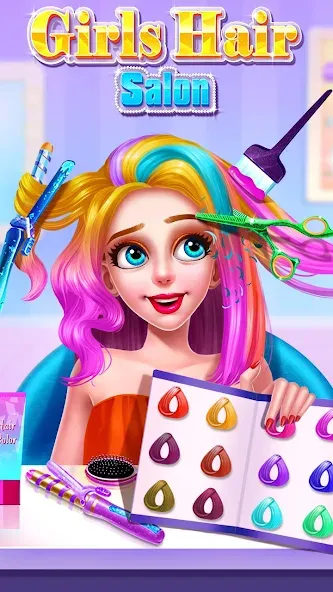 Girls Hair Salon — последняя версия с модом (Безлимитные деньги и все предметы) — скриншот 1 Girls Hair Salon — последняя версия с модом (Безлимитные деньги и все предметы) — скриншот 1