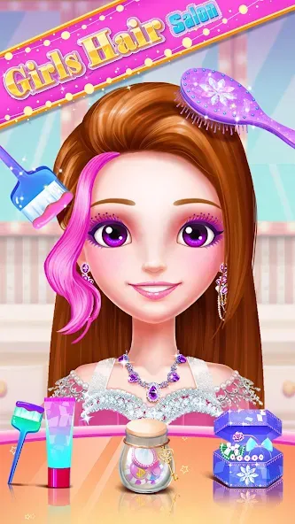 Girls Hair Salon — последняя версия с модом (Безлимитные деньги и все предметы) — скриншот 4 Girls Hair Salon — последняя версия с модом (Безлимитные деньги и все предметы) — скриншот 4
