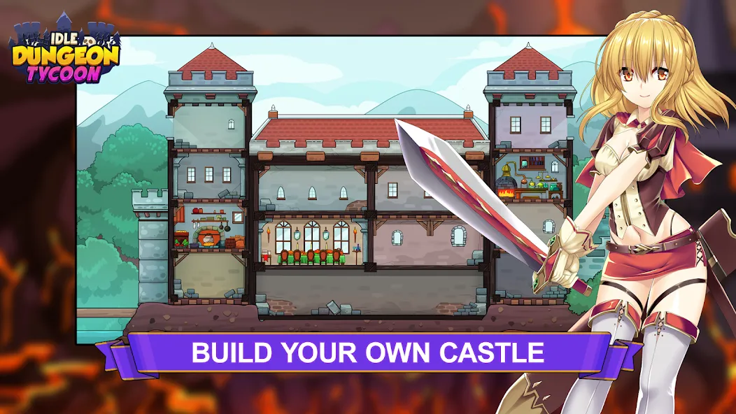 Idle Dungeon Tycoon — Много денег и ресурсов, скачать мод APK — скриншот 3