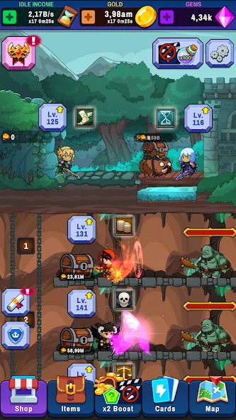 Idle Dungeon Tycoon — Много денег и ресурсов, скачать мод APK — скриншот 4