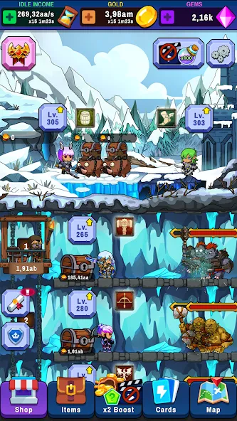Idle Dungeon Tycoon — Много денег и ресурсов, скачать мод APK — скриншот 5