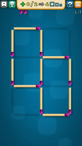 Matches Puzzle Game (Мод: Безлимитные подсказки и отмена ходов) — скачать на Андроид — скриншот 2 Matches Puzzle Game (Мод: Безлимитные подсказки и отмена ходов) — скачать на Андроид — скриншот 2