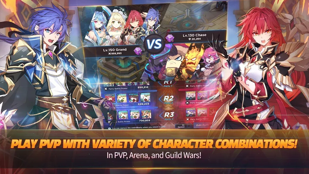 GrandChase на телефон — скачать мод: Безлимитные ресурсы и усиленные герои — скриншот 5 GrandChase на телефон — скачать мод: Безлимитные ресурсы и усиленные герои — скриншот 5