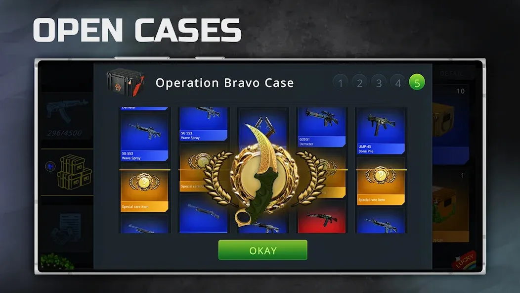 Case Chase: Simulator for CSGO MOD APK скачать на Андроид — Безлимитные деньги и редкие скины — скриншот 3 Case Chase: Simulator for CSGO MOD APK скачать на Андроид — Безлимитные деньги и редкие скины — скриншот 3