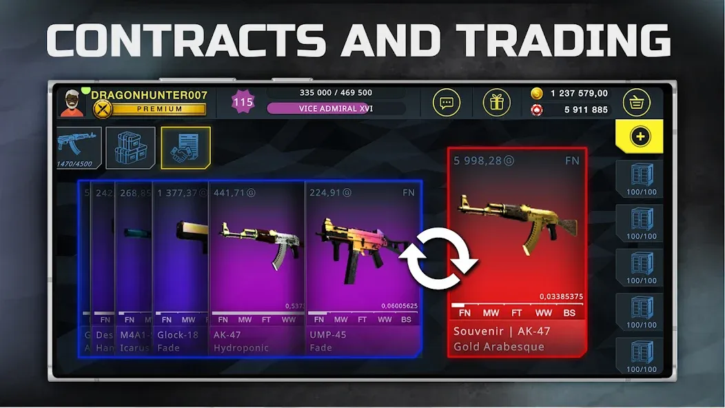 Case Chase: Simulator for CSGO MOD APK скачать на Андроид — Безлимитные деньги и редкие скины — скриншот 5 Case Chase: Simulator for CSGO MOD APK скачать на Андроид — Безлимитные деньги и редкие скины — скриншот 5