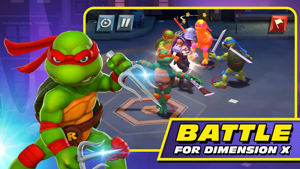 TMNT: Mutant Madness — последняя версия с модом (Безлимитные ресурсы и усиленные герои) — скриншот 1 TMNT: Mutant Madness — последняя версия с модом (Безлимитные ресурсы и усиленные герои) — скриншот 1