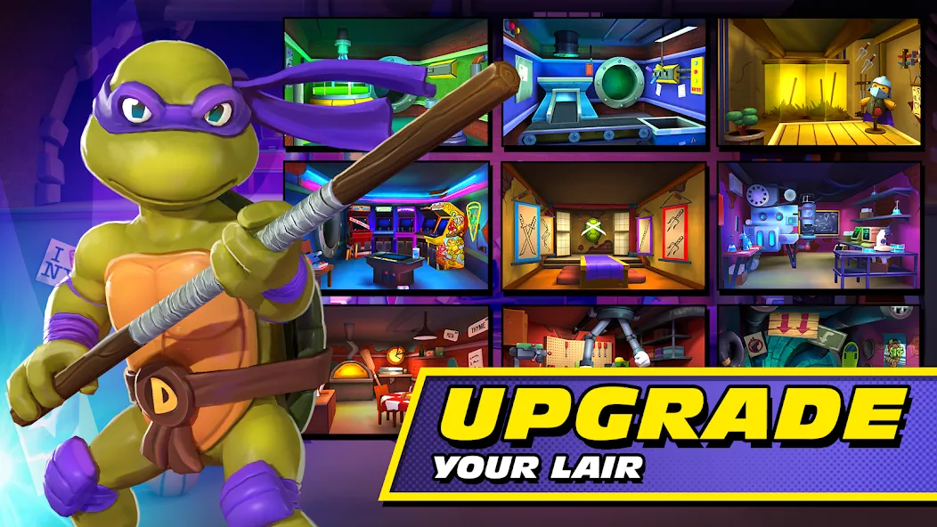 TMNT: Mutant Madness — последняя версия с модом (Безлимитные ресурсы и усиленные герои) — скриншот 3 TMNT: Mutant Madness — последняя версия с модом (Безлимитные ресурсы и усиленные герои) — скриншот 3
