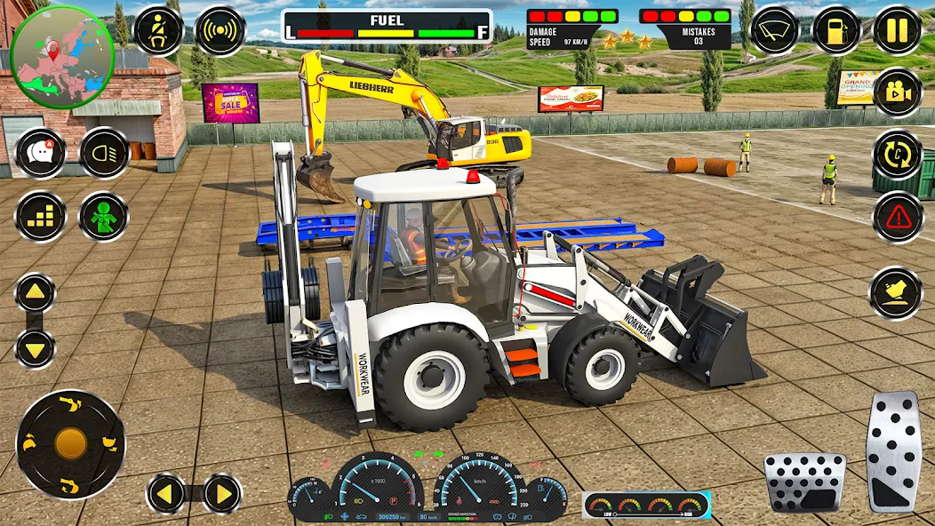 Real JCB Construction Games 3D мод на Андроид: Безлимитные деньги и техника открыта — скриншот 1