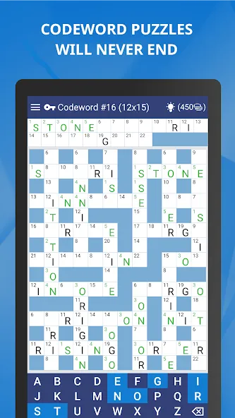Keywords — Codeword Puzzle — скачать мод: Открыты все уровни и подсказки — скриншот 2 Keywords — Codeword Puzzle — скачать мод: Открыты все уровни и подсказки — скриншот 2