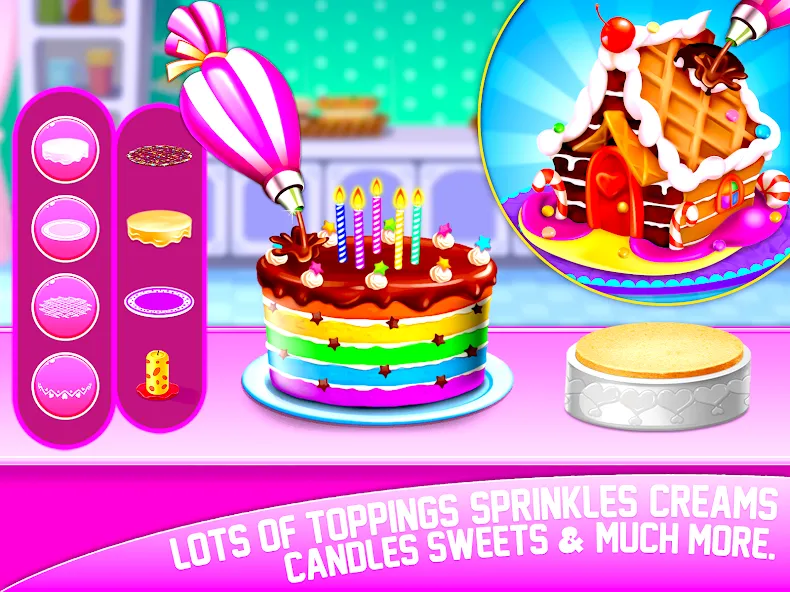 Скачать мод Cake Maker Sweet Bakery Games — Безлимитные монеты и всё открыто — скриншот 1
